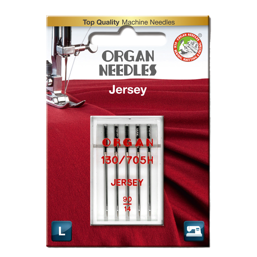 Nål Organ Jersey SUK ball point 90, 5-pakk