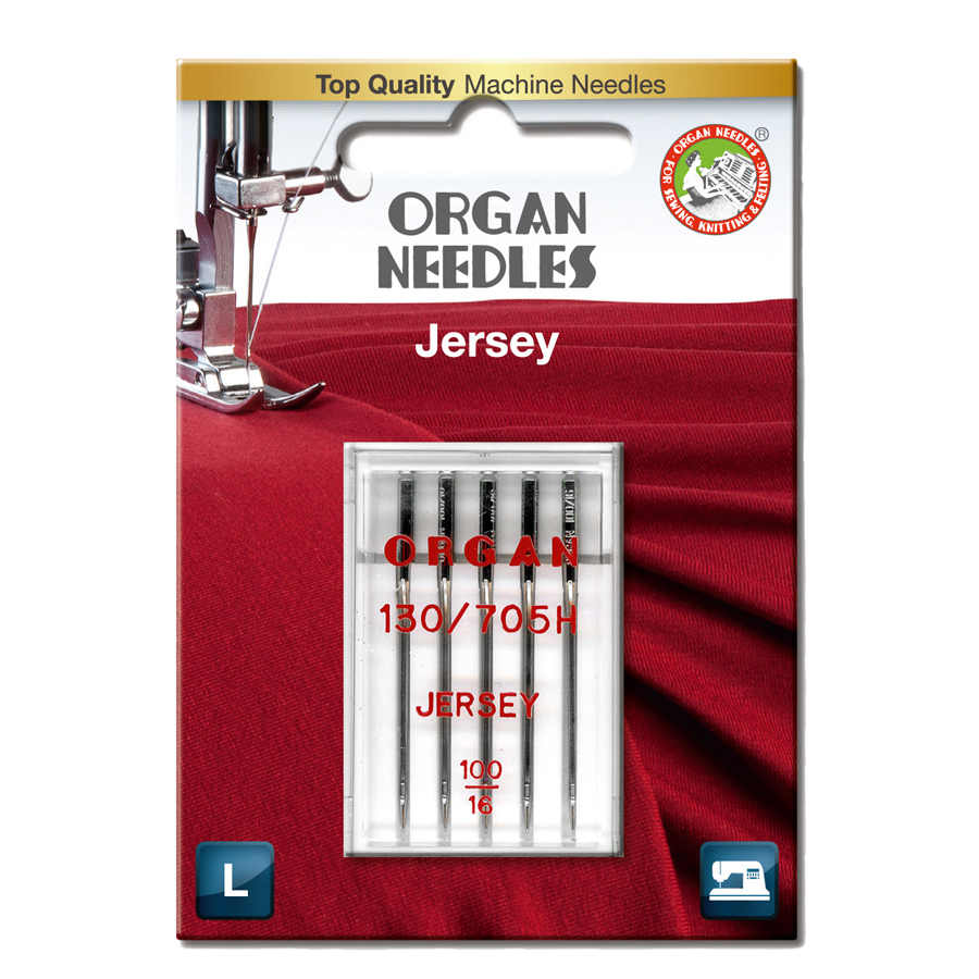 Nål Organ Jersey SUK ball point 100, 5-pakk