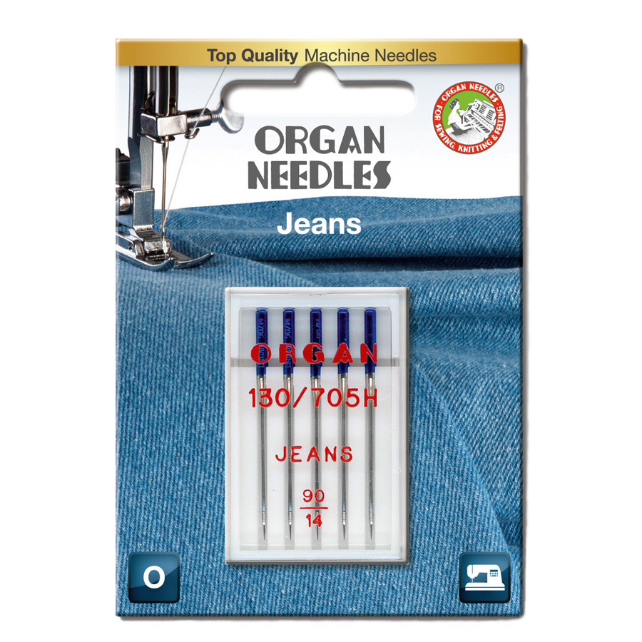 Nål Organ Jeans 90-100, 5-pakk