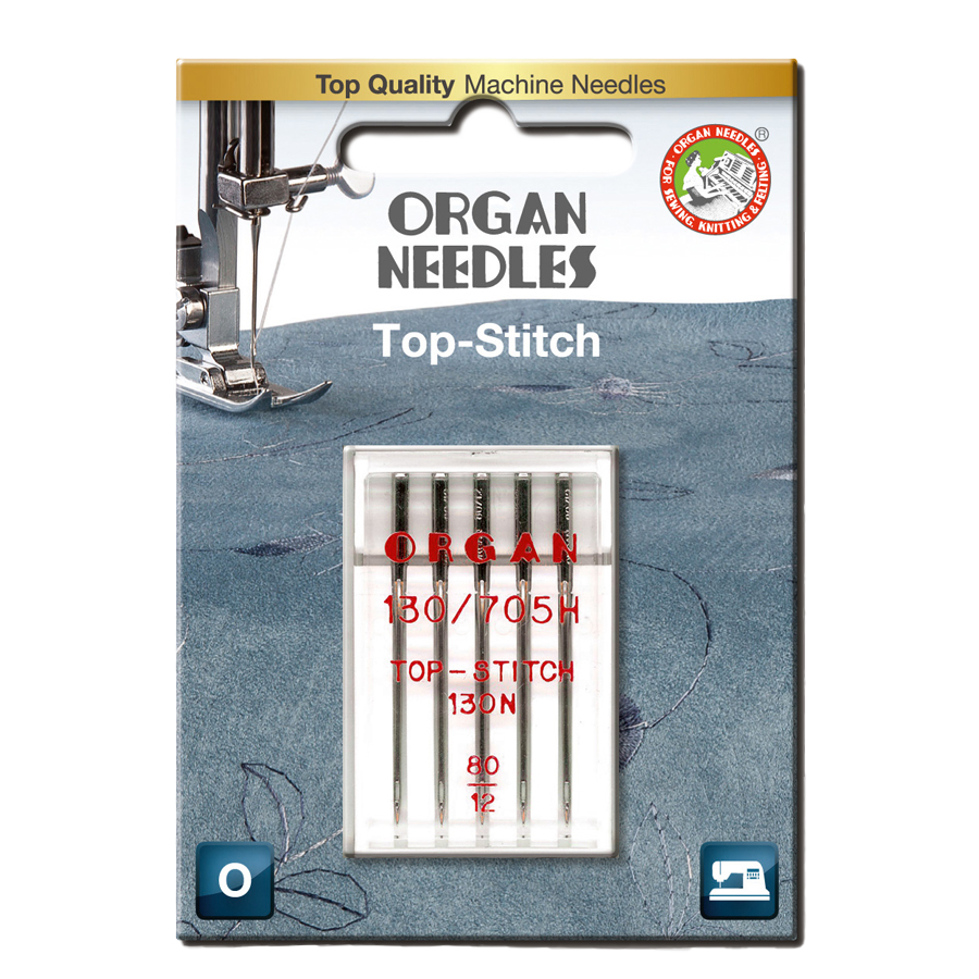 Nål Organ Top Stitch 80, 5-pakk