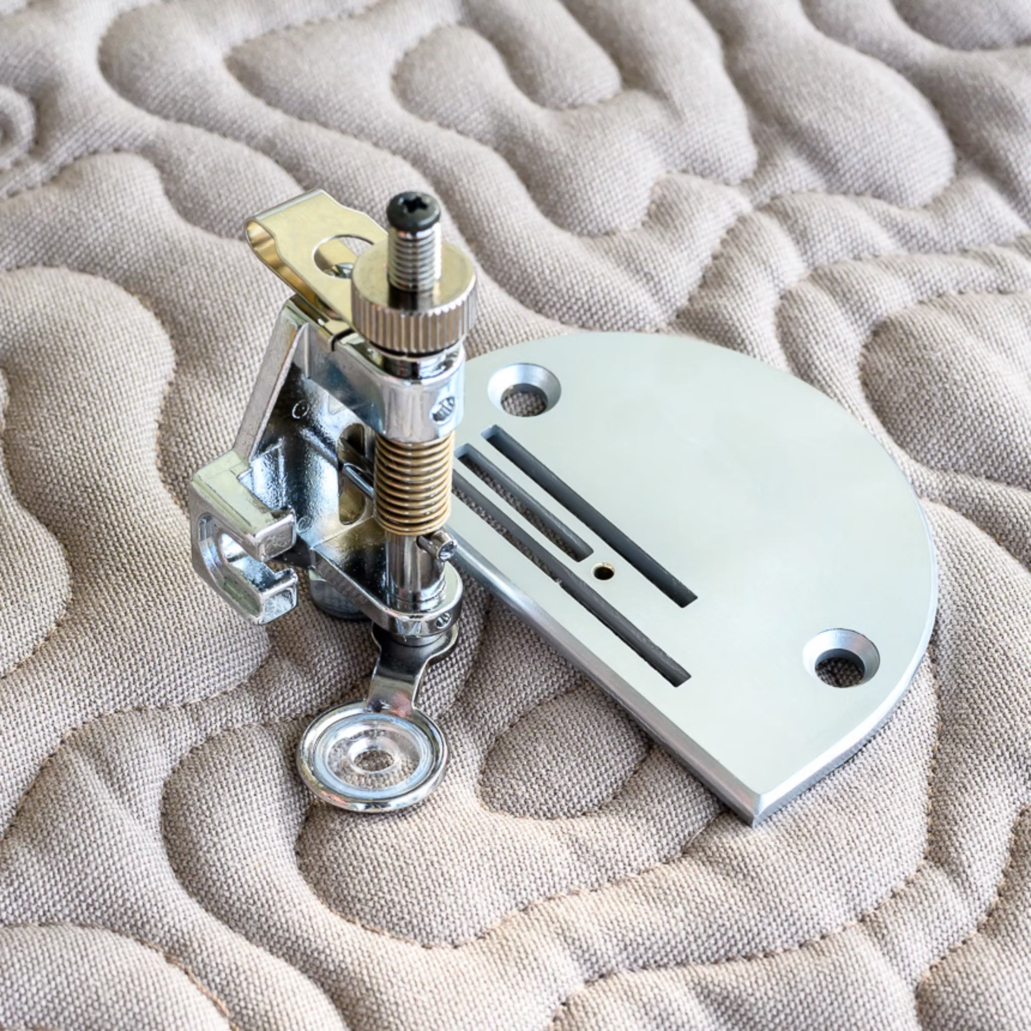 Darning foot with plate 
